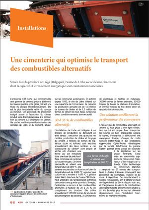 Page d'Infovrac n°211 : « Une cimenterie qui optimise le transport des combustibles alternatifs » (CBR Lixhe)